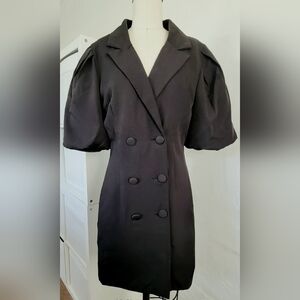 ASOS Missguided Size 4 Black Puff Sleeve Blazer Mini Dress